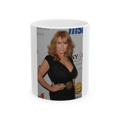 Raquel Welch #282 (Vintage Female Icon) White Coffee Mug-11oz-Go Mug Yourself