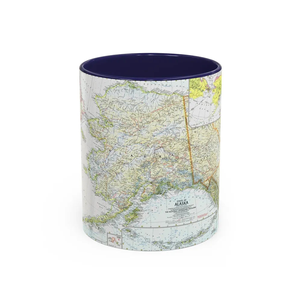 USA - Alaska (1959) (Map) Accent Coffee Mug-11oz-Navy-Go Mug Yourself