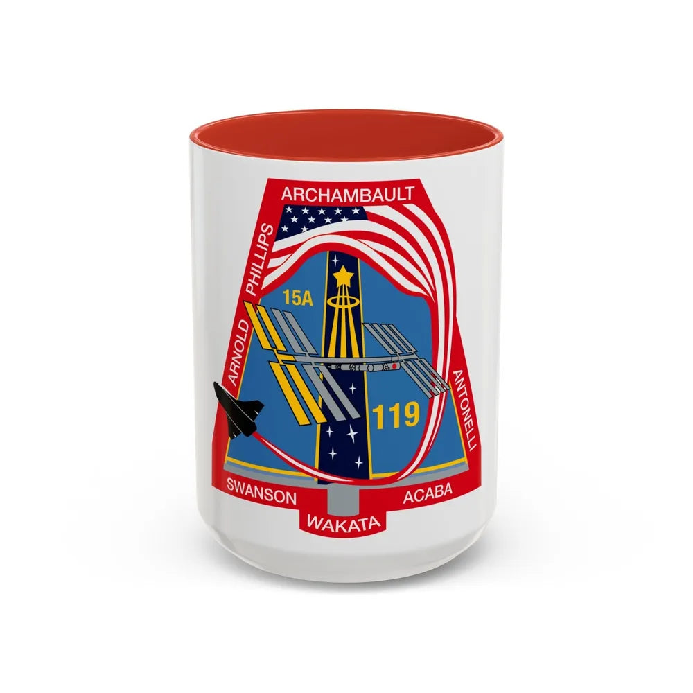 STS 119 (NASA) Accent Coffee Mug-15oz-Red-Go Mug Yourself