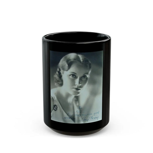 Fay Wray #147 (Vintage Female Icon) Black Coffee Mug-15oz-Go Mug Yourself