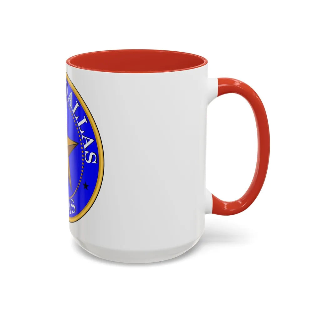 Seal of Dallas - Accent Coffee Mug-Go Mug Yourself