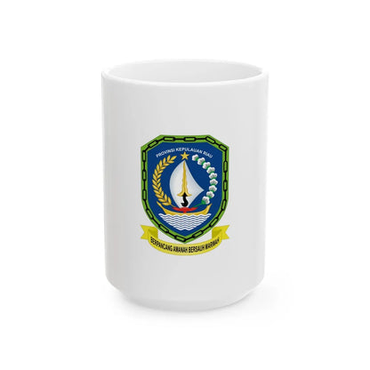 Flag of Riau Islands Indonesia - White Coffee Mug-15oz-Go Mug Yourself