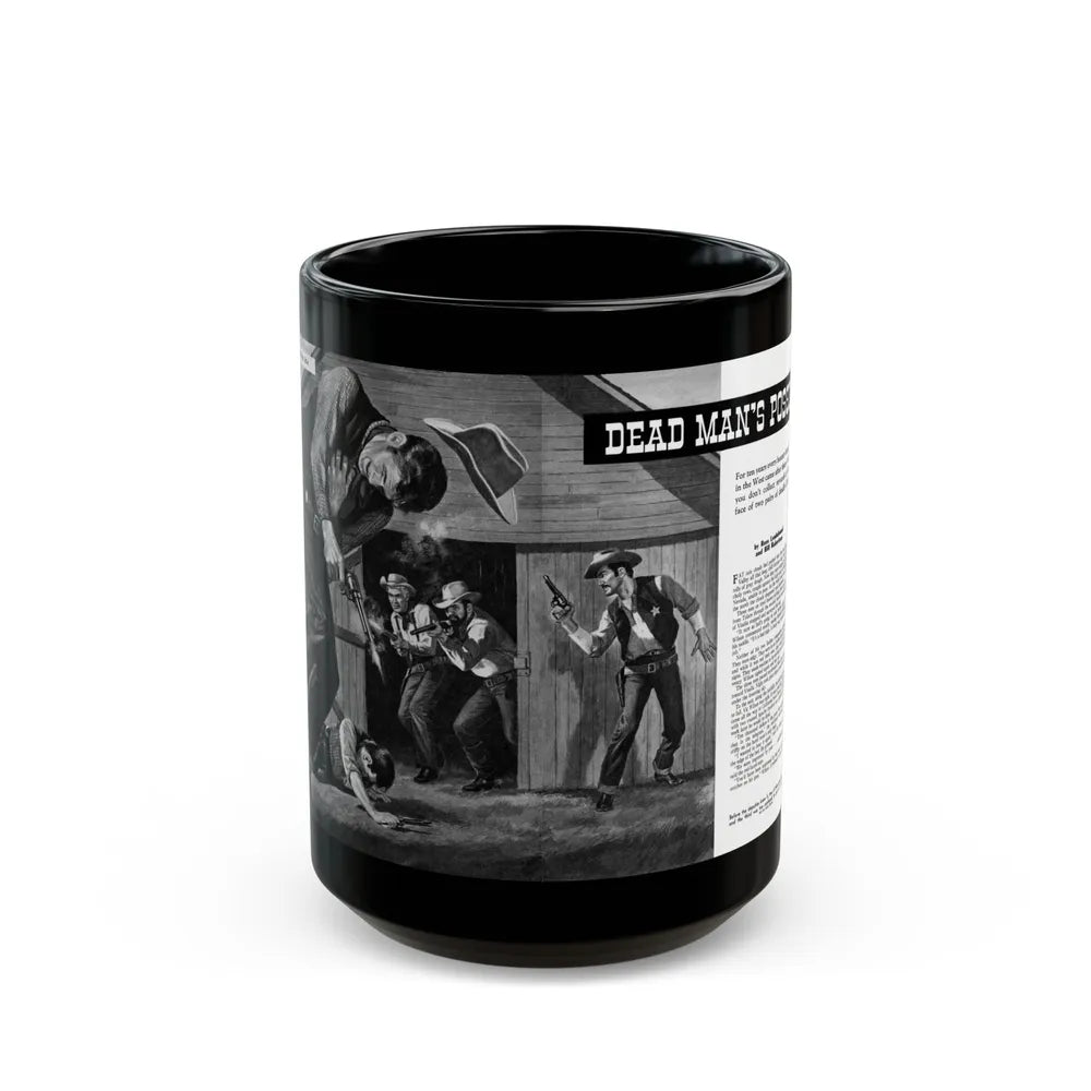 Dead Man's Posse, Men magazine, August 1958 - Black Coffee Mug-15oz-Go Mug Yourself