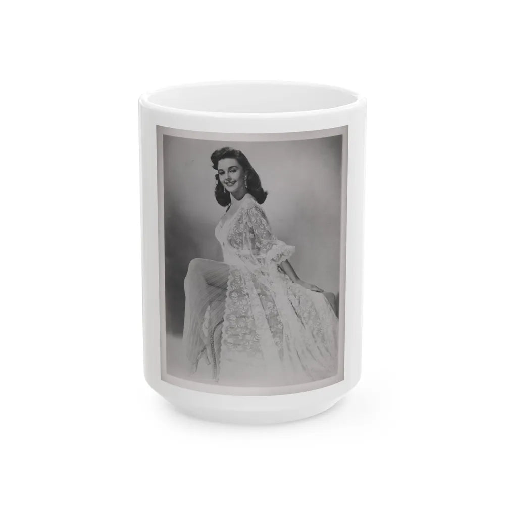 Elaine Stewart #168 - Negative Struck B&W 8x10 50's Era Full Body Glamour Dress HQ Photo (Vintage Female Icon) White Coffee Mug-15oz-Go Mug Yourself