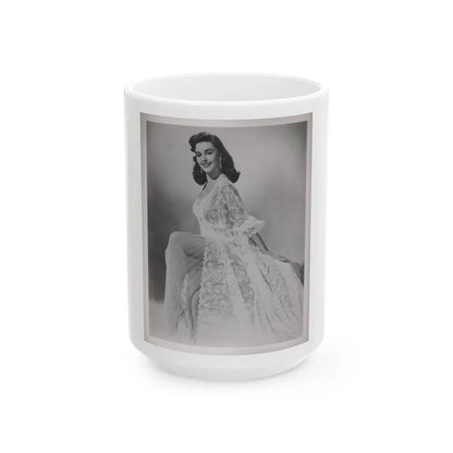 Elaine Stewart #168 - Negative Struck B&W 8x10 50's Era Full Body Glamour Dress HQ Photo (Vintage Female Icon) White Coffee Mug-15oz-Go Mug Yourself