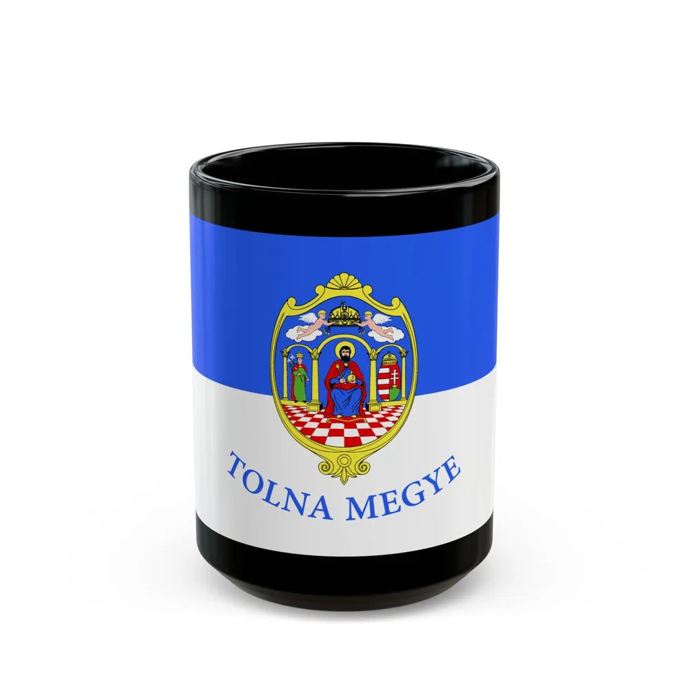 Flag of Tolna County Hungary - Black Coffee Mug-15oz-Go Mug Yourself