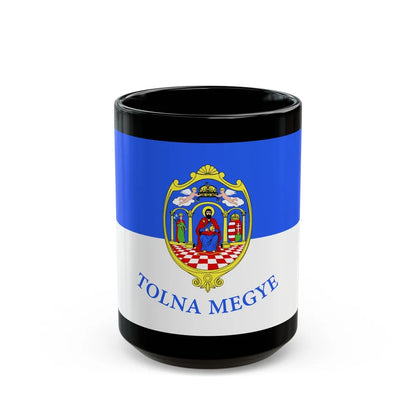 Flag of Tolna County Hungary - Black Coffee Mug-15oz-Go Mug Yourself