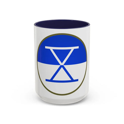 X Corps (U.S. Army) Accent Coffee Mug-15oz-Navy-Go Mug Yourself