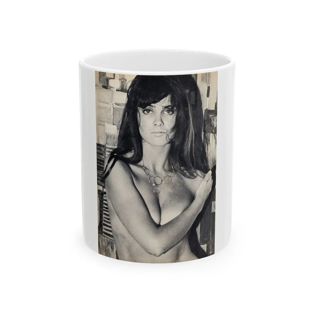 Caroline Munro #39 (Vintage Female Icon) White Coffee Mug-11oz-Go Mug Yourself