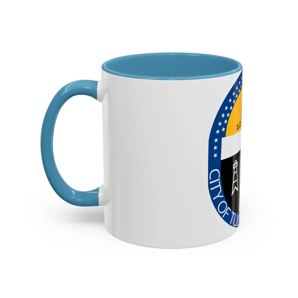 Seal of Tulsa Oklahoma - Accent Coffee Mug-Go Mug Yourself