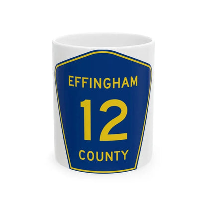 Effingham County 12 (Illinois) (Road Sign) White Coffee Mug 11oz - Go Mug Yourself
