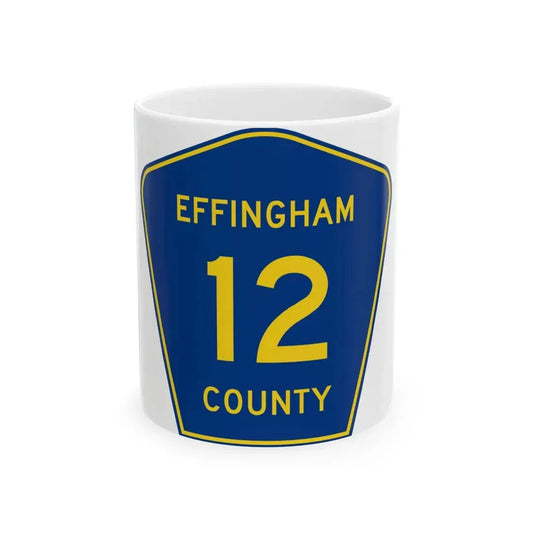 Effingham County 12 (Illinois) (Road Sign) White Coffee Mug 11oz - Go Mug Yourself