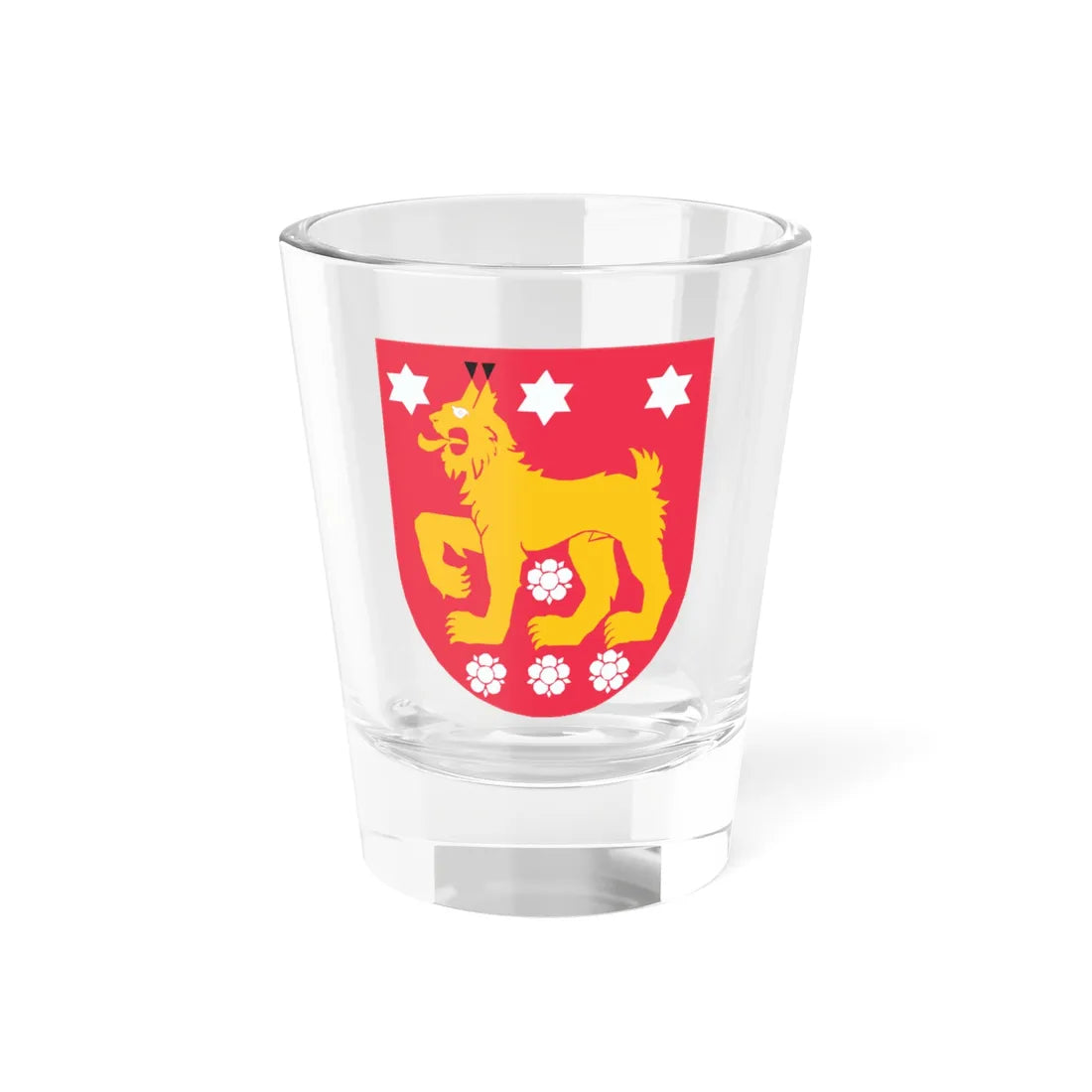 Egentliga Tavastlands vapen (Finland) (Coat of Arms) Shot Glass 1.5oz 1.5oz - Go Mug Yourself