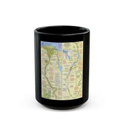 Egypt - Nile Valley, Land of the Pharaohs (1965) (Map) Black Coffee Mug 15oz - Go Mug Yourself