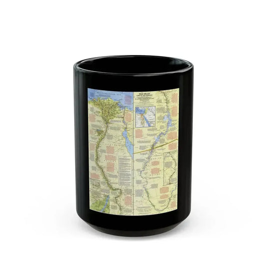 Egypt - Nile Valley, Land of the Pharaohs (1965) (Map) Black Coffee Mug 15oz - Go Mug Yourself