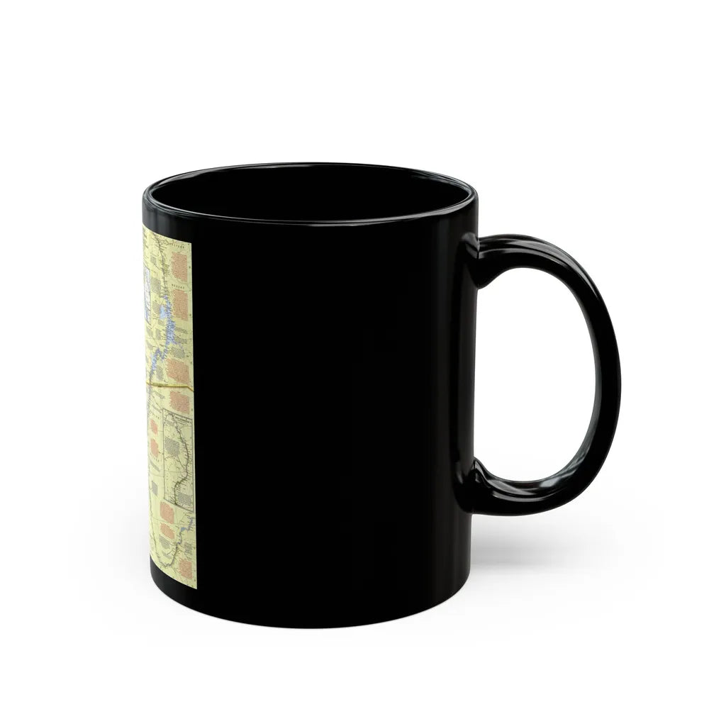 Egypt - Nile Valley, Land of the Pharaohs (1965) (Map) Black Coffee Mug-Go Mug Yourself