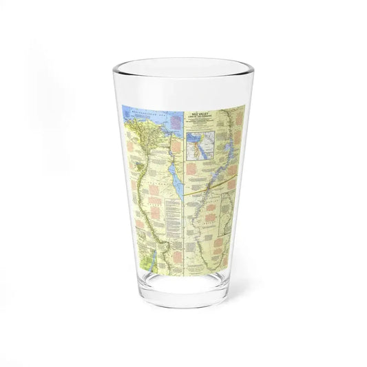Egypt - Nile Valley, Land of the Pharaohs (1965) (Map) Pint Glass 16oz 16oz - Go Mug Yourself