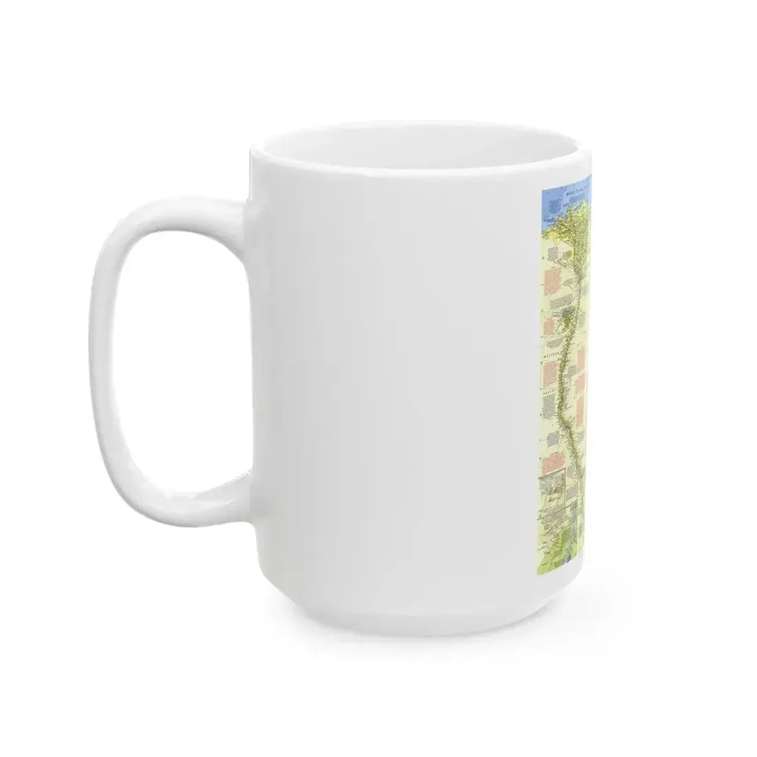 Egypt - Nile Valley, Land of the Pharaohs (1965) (Map) White Coffee Mug - Go Mug Yourself