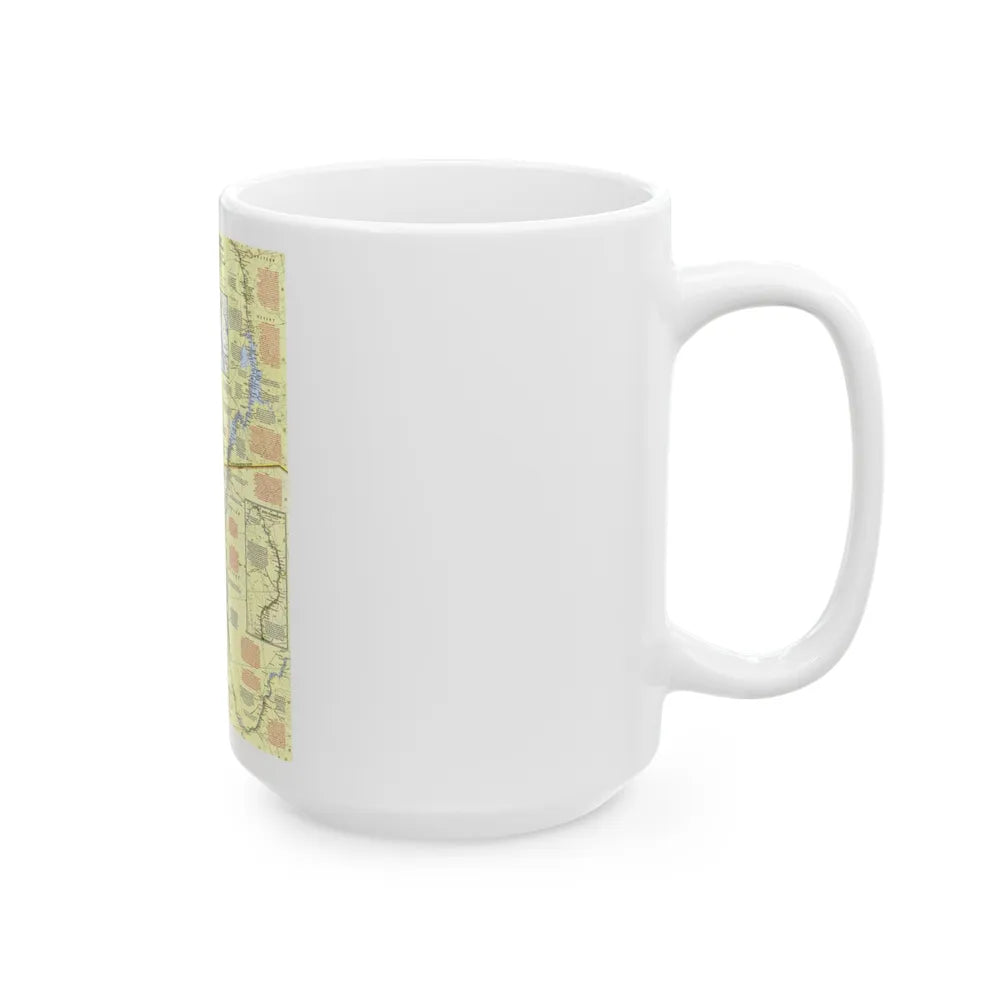 Egypt - Nile Valley, Land of the Pharaohs (1965) (Map) White Coffee Mug-Go Mug Yourself