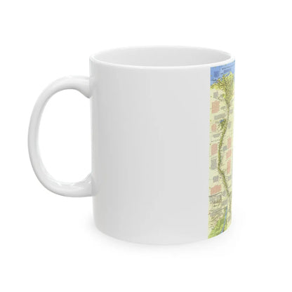 Egypt - Nile Valley, Land of the Pharaohs (1965) (Map) White Coffee Mug-Go Mug Yourself