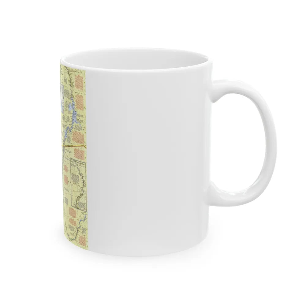 Egypt - Nile Valley, Land of the Pharaohs (1965) (Map) White Coffee Mug-Go Mug Yourself