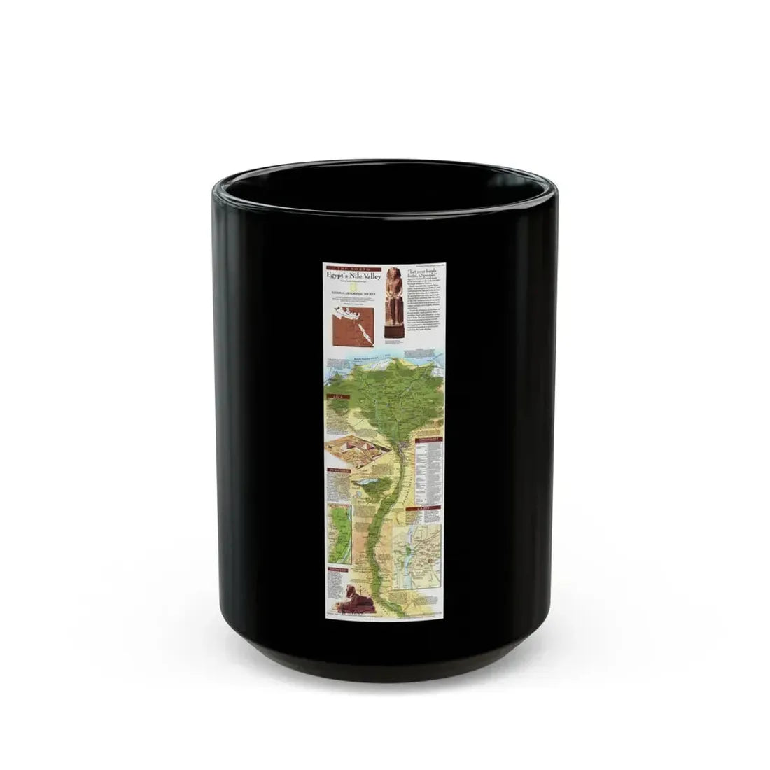 Egypt's Nile Valley- The North (1995) (Map) Black Coffee Mug 15oz - Go Mug Yourself