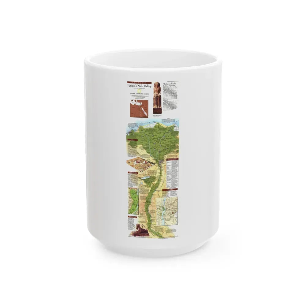 Egypt's Nile Valley- The North (1995) (Map) White Coffee Mug 15oz - Go Mug Yourself