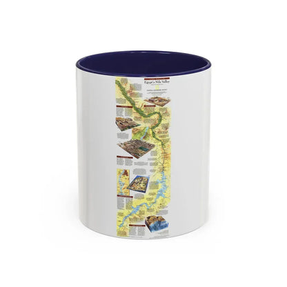 Egypt's Nile Valley- The South (1995) (Map) Accent Coffee Mug 11oz Navy - Go Mug Yourself