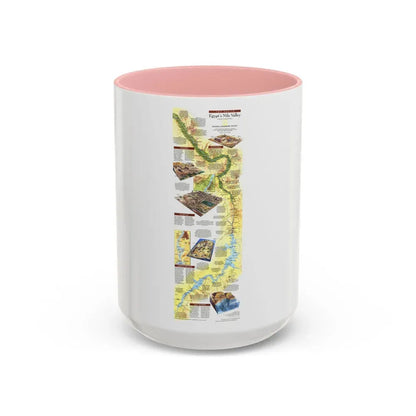 Egypt's Nile Valley- The South (1995) (Map) Accent Coffee Mug 15oz Pink - Go Mug Yourself