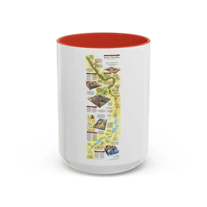 Egypt's Nile Valley- The South (1995) (Map) Accent Coffee Mug 15oz Red - Go Mug Yourself