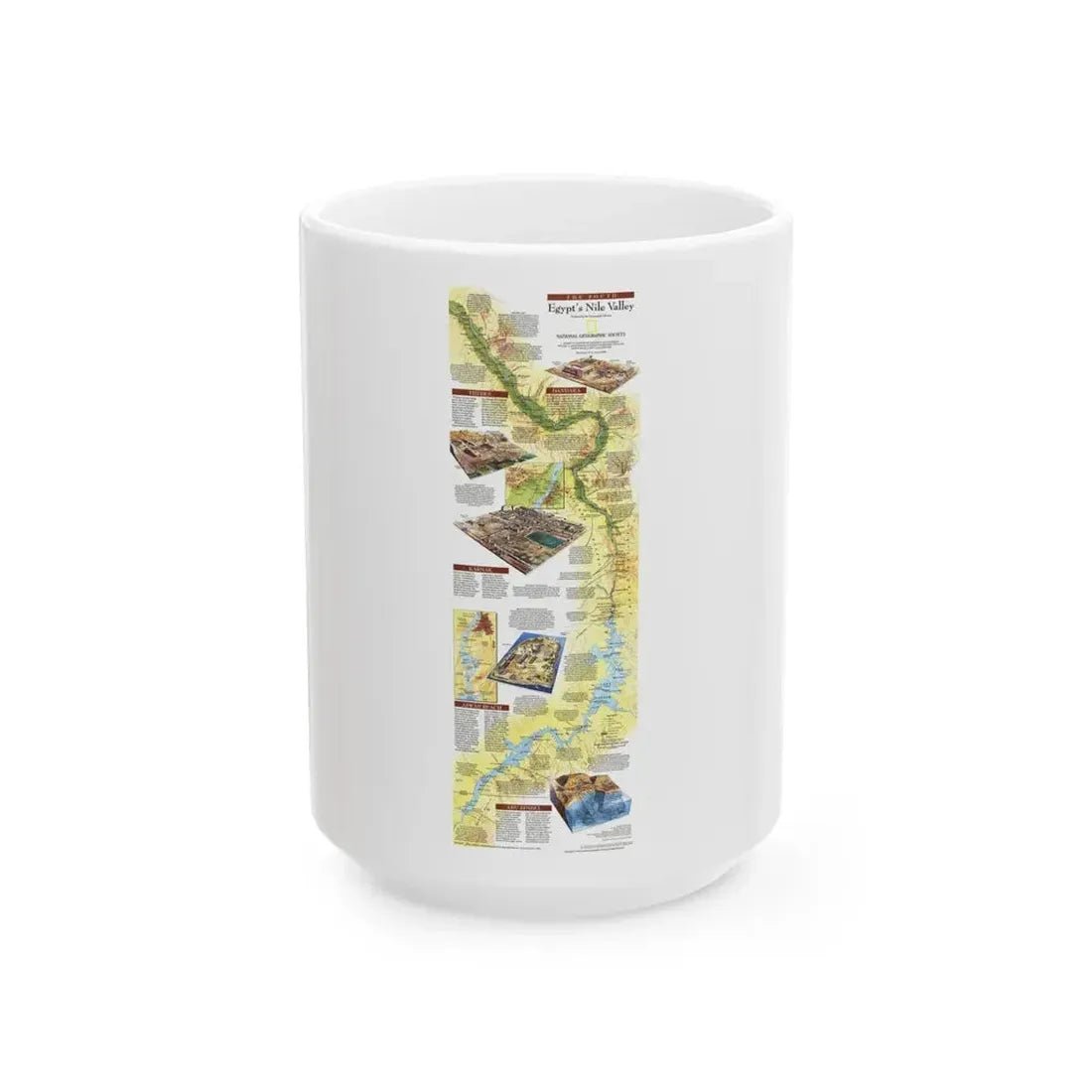 Egypt's Nile Valley- The South (1995) (Map) White Coffee Mug 15oz - Go Mug Yourself