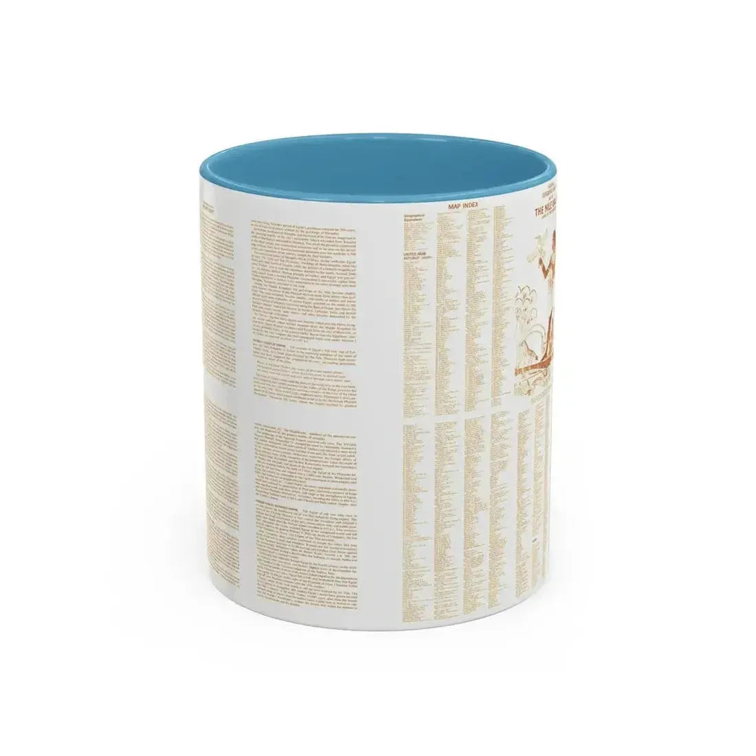Egypt - Your Introduction to Ancient (1965) (Map) Accent Coffee Mug 11oz Light Blue - Go Mug Yourself