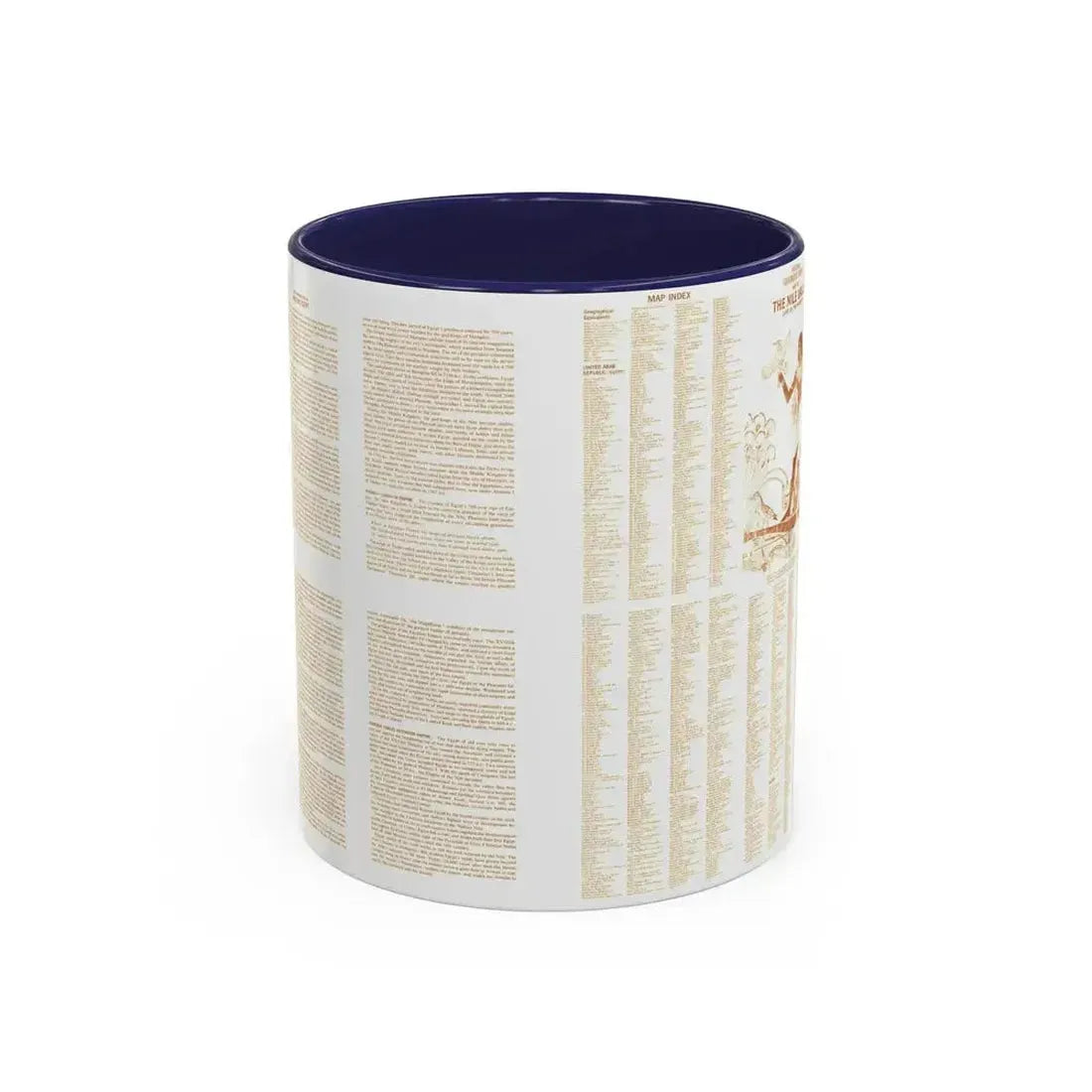 Egypt - Your Introduction to Ancient (1965) (Map) Accent Coffee Mug 11oz Navy - Go Mug Yourself