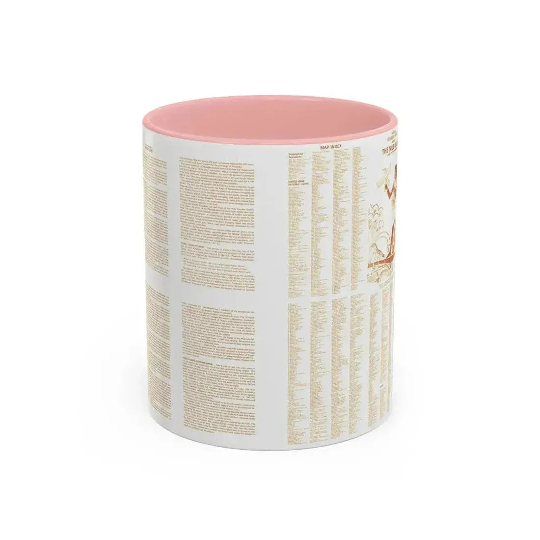 Egypt - Your Introduction to Ancient (1965) (Map) Accent Coffee Mug 11oz Pink - Go Mug Yourself