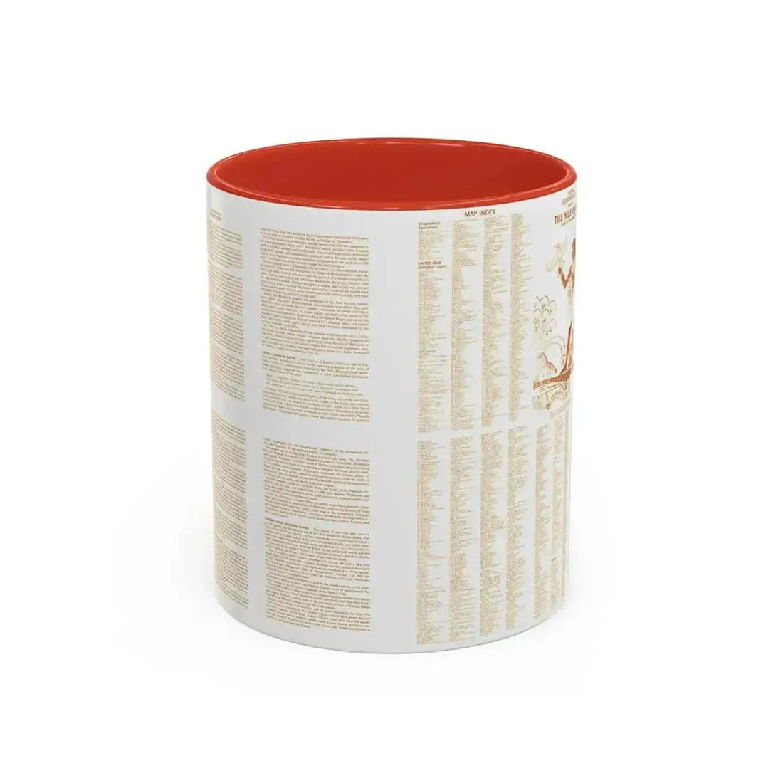 Egypt - Your Introduction to Ancient (1965) (Map) Accent Coffee Mug 11oz Red - Go Mug Yourself