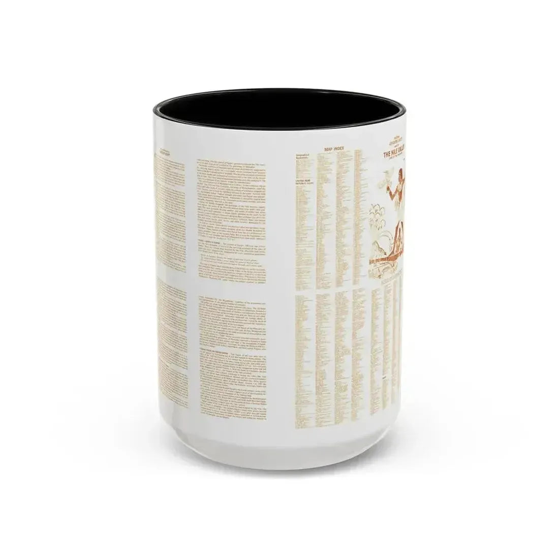 Egypt - Your Introduction to Ancient (1965) (Map) Accent Coffee Mug 15oz Black - Go Mug Yourself
