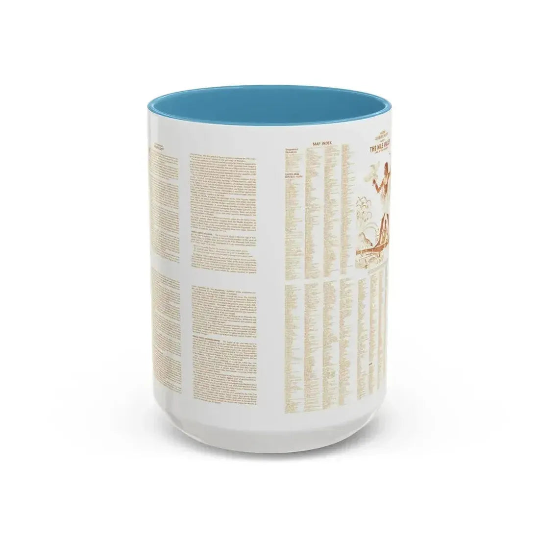 Egypt - Your Introduction to Ancient (1965) (Map) Accent Coffee Mug 15oz Light Blue - Go Mug Yourself