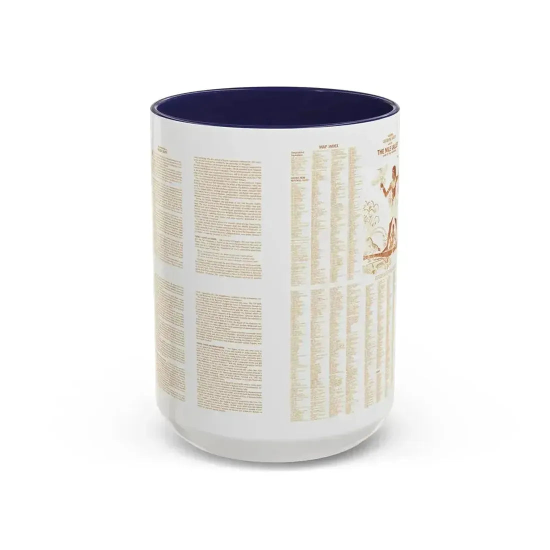 Egypt - Your Introduction to Ancient (1965) (Map) Accent Coffee Mug 15oz Navy - Go Mug Yourself