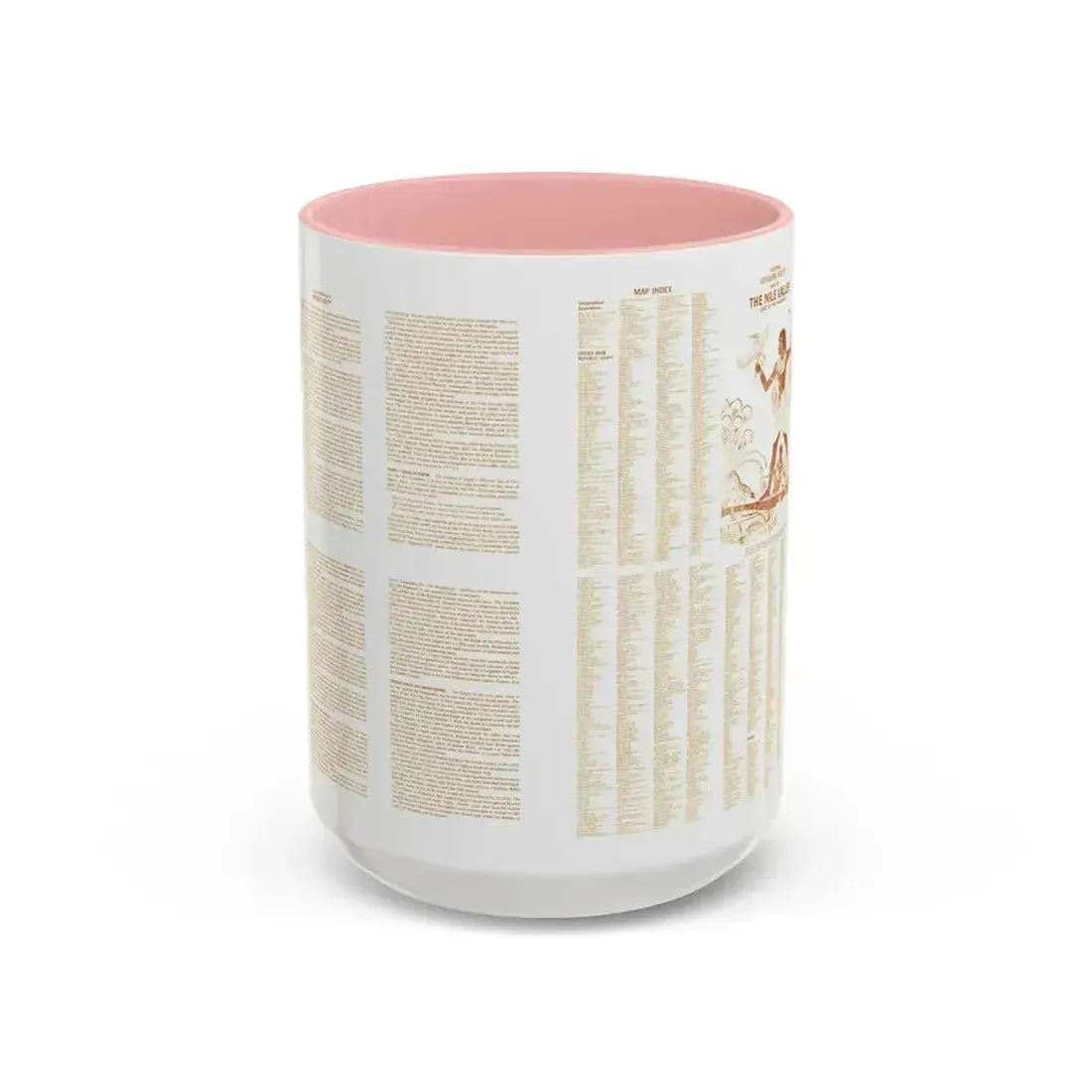 Egypt - Your Introduction to Ancient (1965) (Map) Accent Coffee Mug 15oz Pink - Go Mug Yourself
