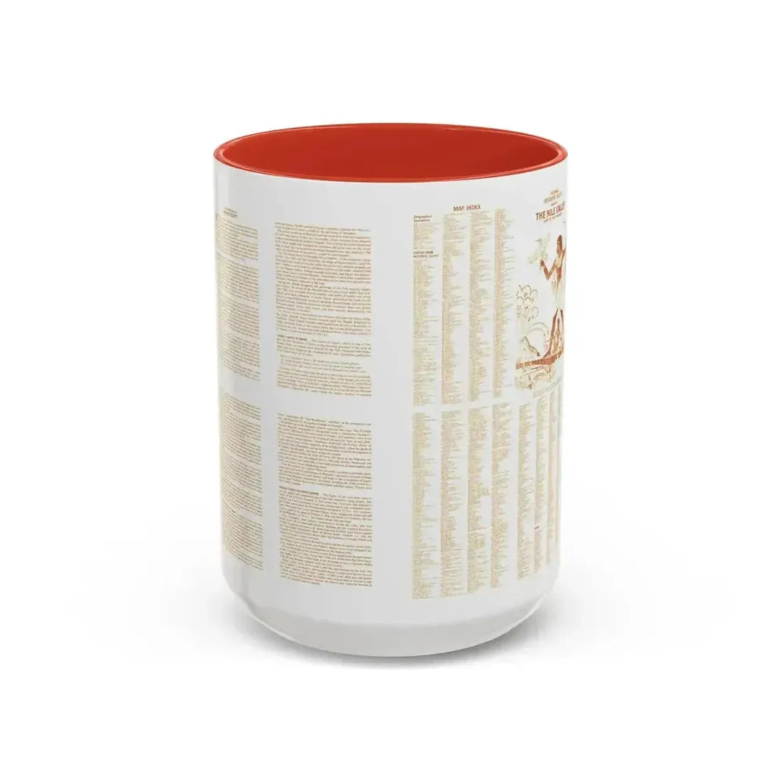 Egypt - Your Introduction to Ancient (1965) (Map) Accent Coffee Mug 15oz Red - Go Mug Yourself