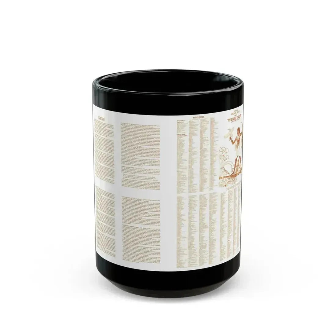 Egypt - Your Introduction to Ancient (1965) (Map) Black Coffee Mug 15oz - Go Mug Yourself