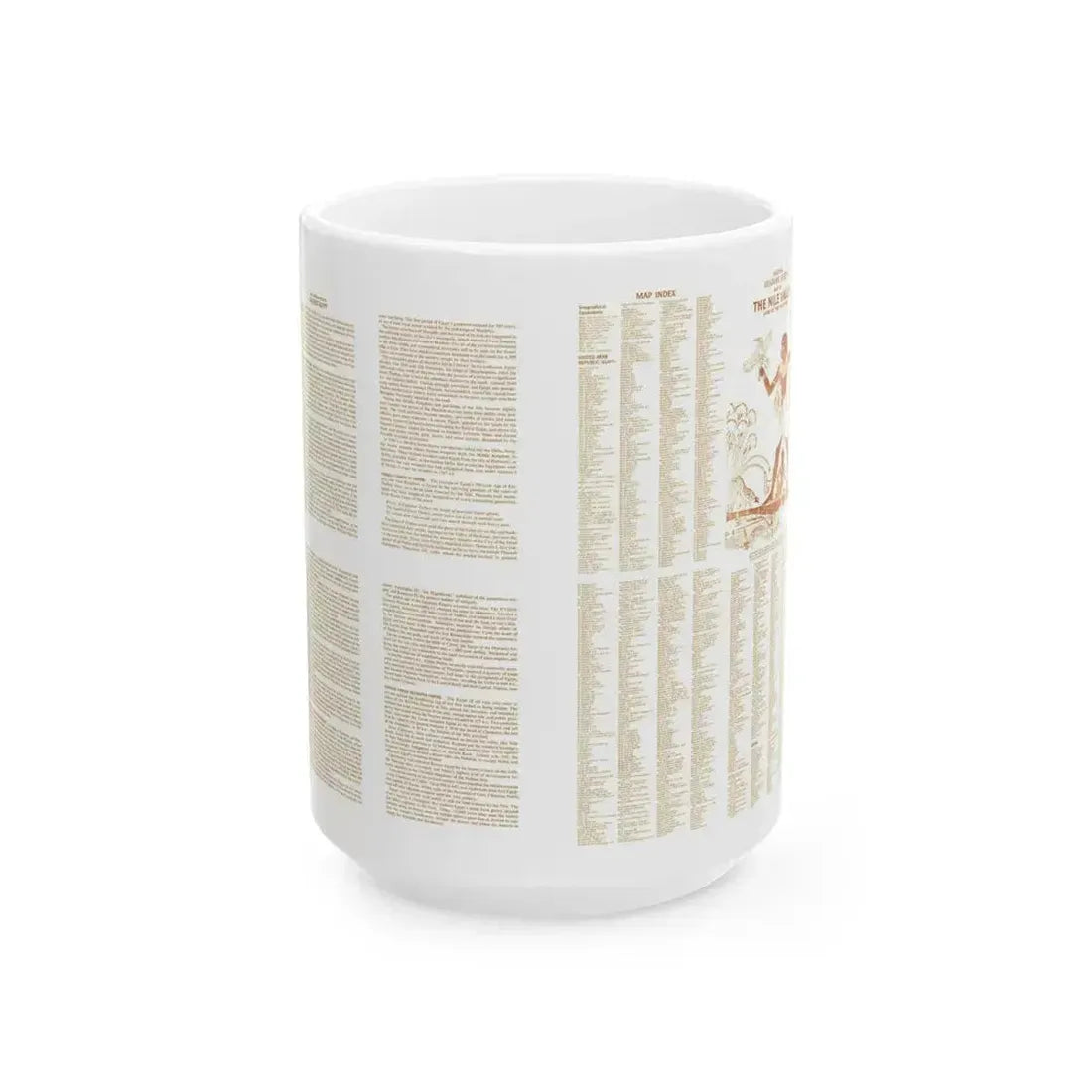Egypt - Your Introduction to Ancient (1965) (Map) White Coffee Mug 15oz - Go Mug Yourself
