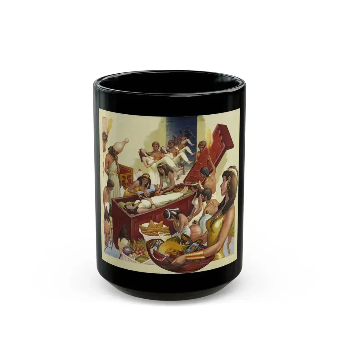 Egyptian Funeral, American Weekly magazine, April 7, 1947 - Black Coffee Mug 15oz - Go Mug Yourself