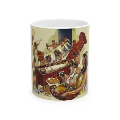 Egyptian Funeral, American Weekly magazine, April 7, 1947 - White Coffee Mug 11oz - Go Mug Yourself