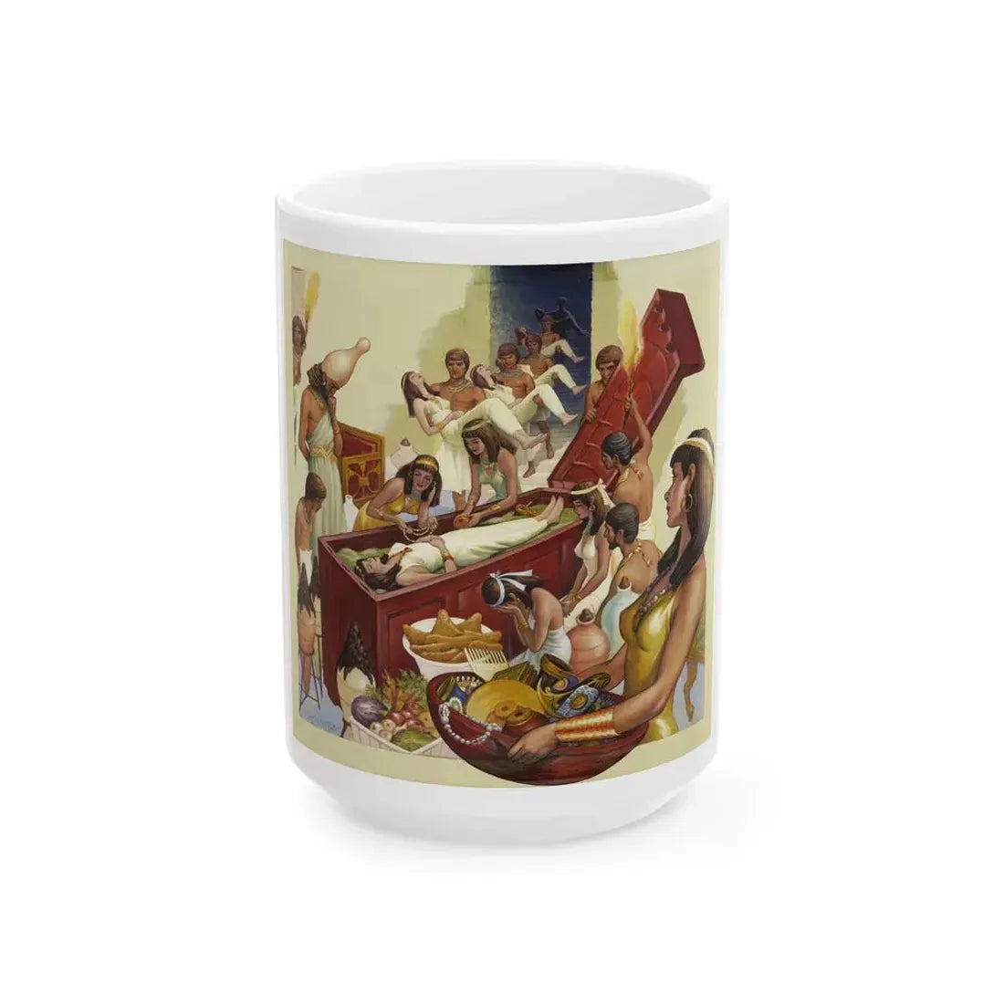 Egyptian Funeral, American Weekly magazine, April 7, 1947 - White Coffee Mug 15oz - Go Mug Yourself