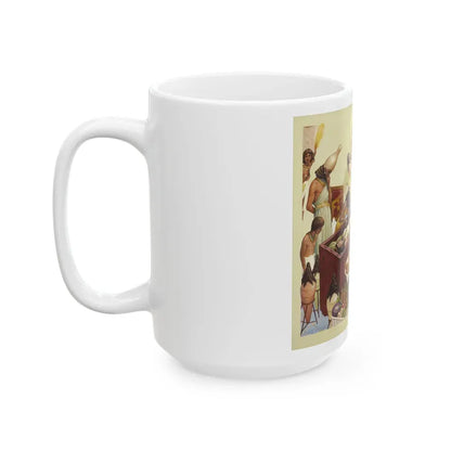 Egyptian Funeral, American Weekly magazine, April 7, 1947 - White Coffee Mug - Go Mug Yourself