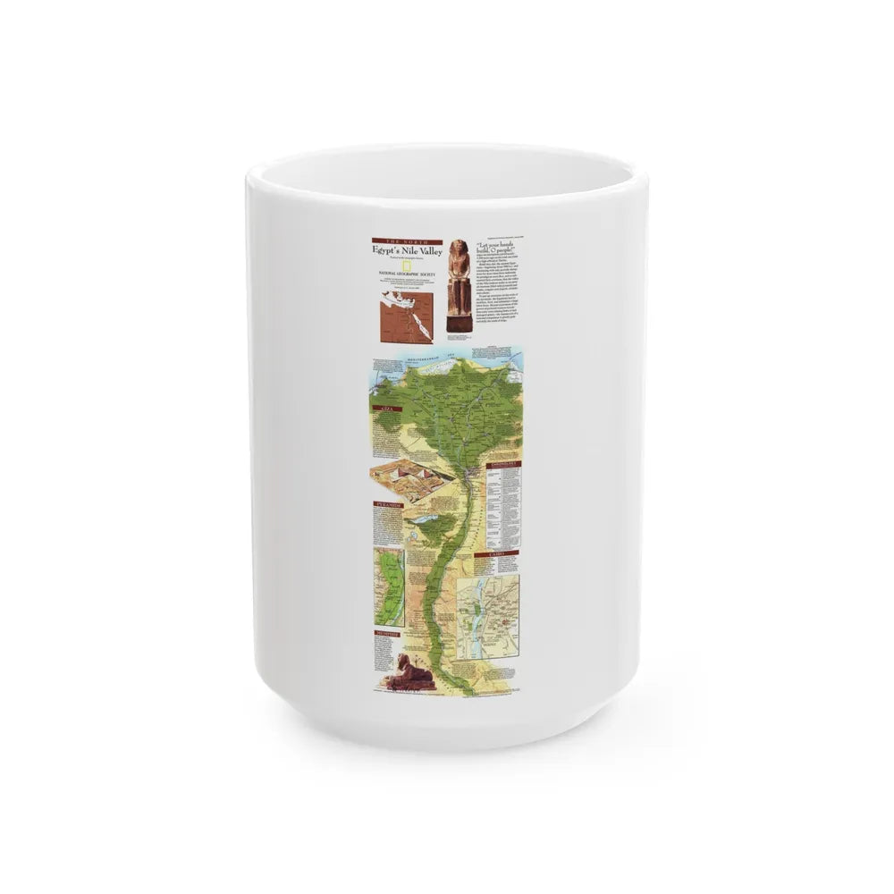 Egypt's Nile Valley- The North (1995) (Map) White Coffee Mug-15oz-Go Mug Yourself