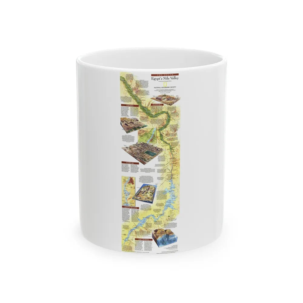 Egypt's Nile Valley- The South (1995) (Map) White Coffee Mug-11oz-Go Mug Yourself