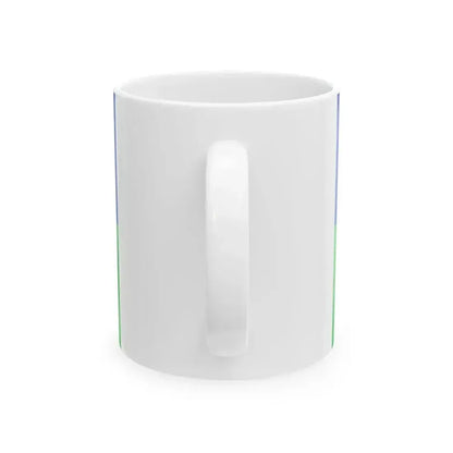 Eight-spoked wheel flag used by Hungarian Romanies (Hungary) White Coffee Mug - Go Mug Yourself