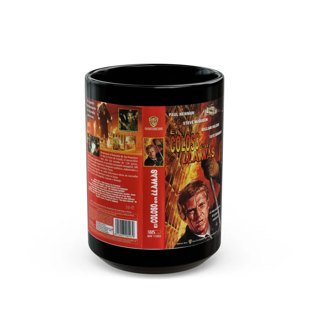 EL COLOSO EN LLAMAS (VHS COVER) - Black Coffee Mug-15oz-Go Mug Yourself